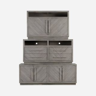 Alexandrda Solid Wood 74 inch Media Console in Rustic Latte