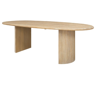 Aniston KD 92.5" Oval Dining Table Natural Whitewash