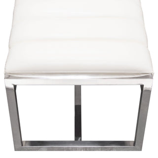 Bardot White Leatherette and Stainless Steel Bench