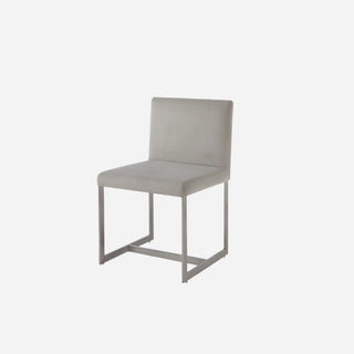 Eliza Upholstered Dining Chair in Dove and Brushed Stainless Steel