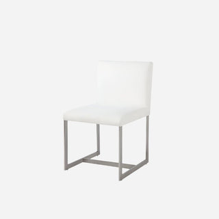 Eliza Upholstered Dining Chair in Pearl and Brushed Stainless Steel