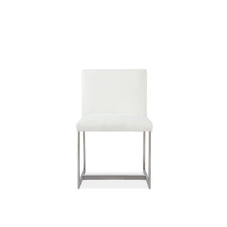 Eliza Upholstered Dining Chair in Pearl and Brushed Stainless Steel