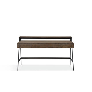Finch Wood and Metal Secretary Desk in Buckwheat and Antique Bronze