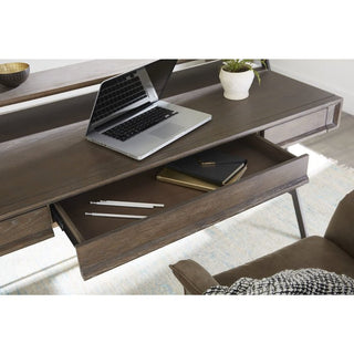 Finch Wood and Metal Secretary Desk in Buckwheat and Antique Bronze