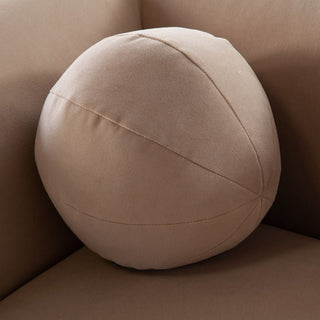 Form Sofa in Camel Performance Velvet with (2) Accent Pillow Balls