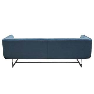 Hollywood Tufted Sofa in Royal Blue Velvet with Metal Leg