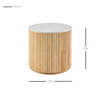 Ingrid Ceramic Top 21.5" Round Side Table