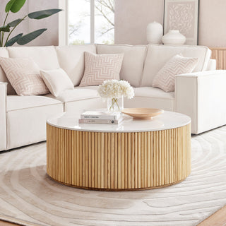 Ingrid Ceramic Top 39.5" Round Coffee Table