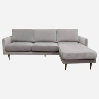 Kelsey Reversible Chaise Sectional in Grey Fabric