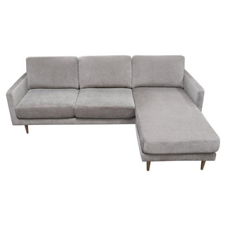 Kelsey Reversible Chaise Sectional in Grey Fabric