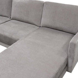 Kelsey Reversible Chaise Sectional in Grey Fabric
