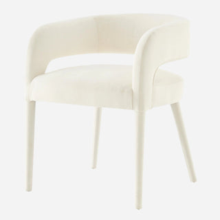 Lauryn Velvet Dining Side Chair Dainty Cream