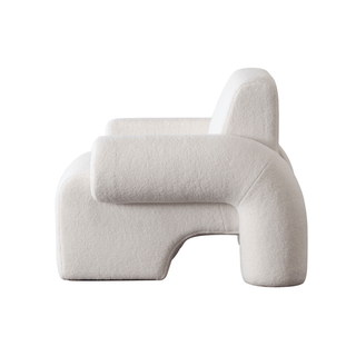 Noa Accent Chair In Ivory Sherpa Fabric