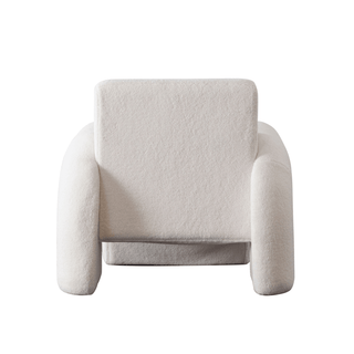 Noa Accent Chair In Ivory Sherpa Fabric