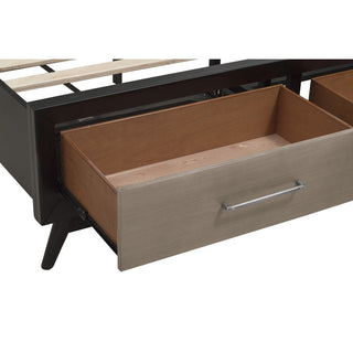 Raku Queen Platform Bed Barnwoood Gray