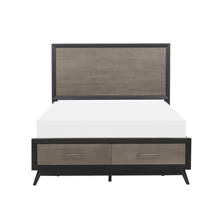 Raku Queen Platform Bed Barnwoood Gray