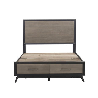 Raku Queen Platform Bed Barnwoood Gray