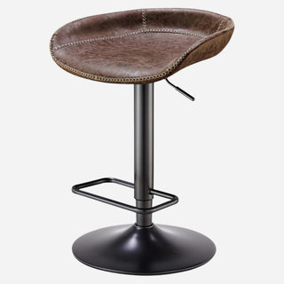 Rogue KD PU Gaslift Swivel Bar Stool Vintage Coffee Brown