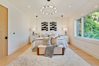 very nice bed room with a sofa, coffee table, and decorative elements.