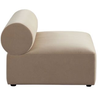 Zia Light Camel & Ivory Performance Velvet Fabric Armless Chair