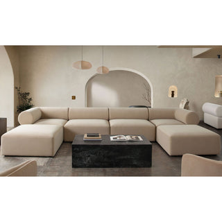 Zia Light Camel & Ivory Performance Velvet Fabric Armless Chair
